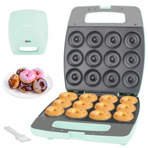 Baker's Friend Mini Donut Maker Machine, Bake 12 Mini Doughnuts, Maquina Para Hacer Donas, Perfect for Breakfast, Snacks, Desserts & More - BAKER'S