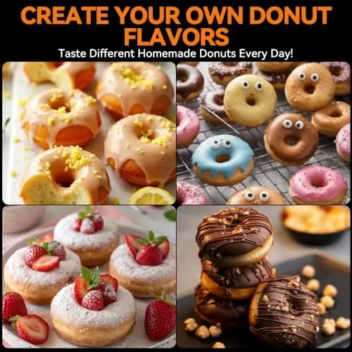 Baker's Friend Mini Donut Maker Machine, Bake 12 Mini Doughnuts, Maquina Para Hacer Donas, Perfect for Breakfast, Snacks, Desserts & More, Graphite - 6
