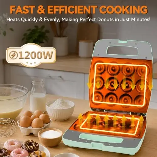 Baker's Friend Mini Donut Maker Machine, Bake 12 Mini Doughnuts, Maquina Para Hacer Donas, Perfect for Breakfast, Snacks, Desserts & More - 2