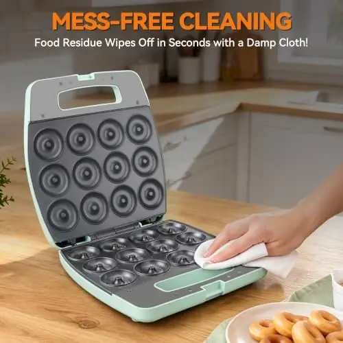 Baker's Friend Mini Donut Maker Machine, Bake 12 Mini Doughnuts, Maquina Para Hacer Donas, Perfect for Breakfast, Snacks, Desserts & More - 4