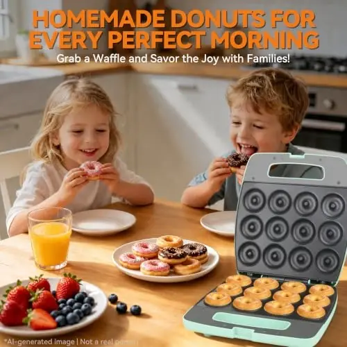 Baker's Friend Mini Donut Maker Machine, Bake 12 Mini Doughnuts, Maquina Para Hacer Donas, Perfect for Breakfast, Snacks, Desserts & More - 5