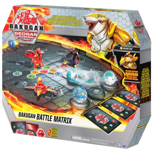 Bakugan Battle Matrix, Ekskluziv Oltin Sharktarli Lyuks O'yin Taxta, 6 yosh va undan katta bolgan bolalar uchun o'yinchoqlar - 6