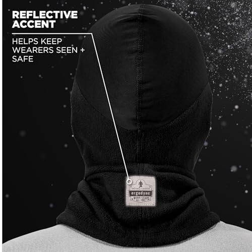 Balaclava with Spandex Top, Comfortable Wear Under Helmet, Winter Face Mask, Ergodyne N-Ferno 6822, Black - 6