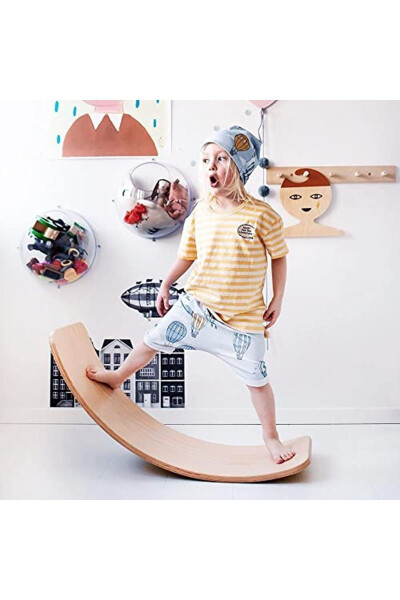 Balance Board Natural Wooden Children's Toy - 1