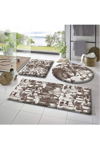 Balat Carpet Bathroom Mat Set of 3, 50x50 (round) 50x60 and 50x90 Plush Bathroom Mat - 2