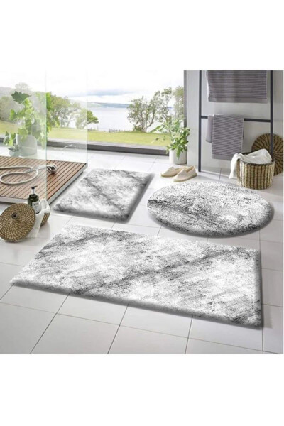 Balat Gilam Vannaxon Paspas 3 dona 50x50 (dumaloq) 50x60 va 50x90 Peluş Vannaxon Paspas 