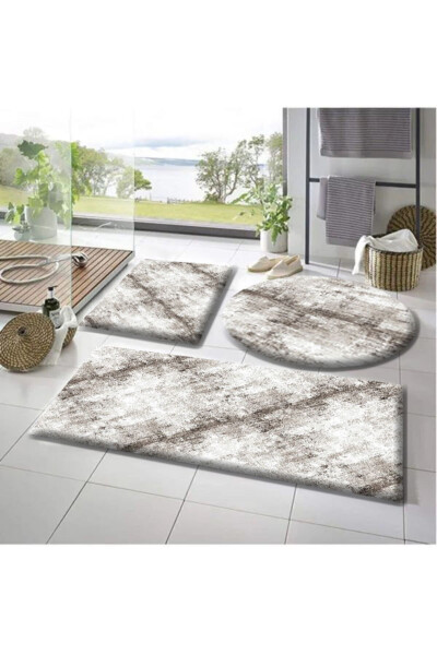 Balat gilamli hammom gilamchasi 3 dona 50x50 (dumaloq) 50x60 va 50x90 plyush hammom gilamchasi 