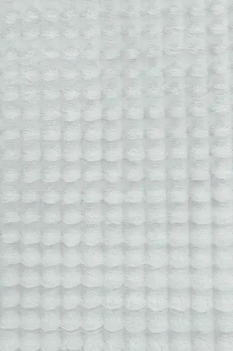 Balat Halı 3'lü Kaymaz Taban Bubble Peluş Banyo Paspası Beyaz 50x50(YUVARLAK)-50x50 Ve 50x70 - Beyaz - 3