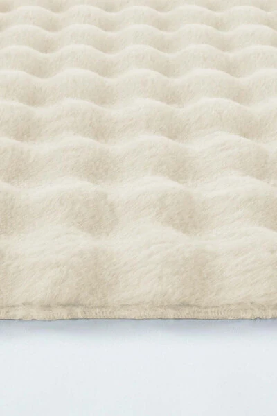 Balat Halı 3' Lü Kaymaz Taban Bubble Peluş Banyo Paspası Krem 50x50(YUVARLAK)-50x50 Ve 50x70-Bej - RASCHEL CARPET (1)