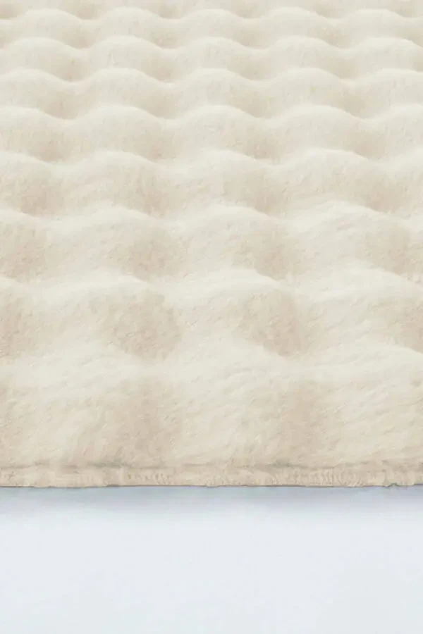 Balat Rug 3-Piece Non-Slip Bubble Plush Bath Mat Set Cream 50x50(ROUND)-50x60 & 50x90 - 2