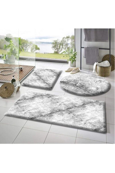 Balat Rug Bathroom Mat 3-Piece 50x50 (round) 50x60 and 50x90 Plush Bathroom Mat - 2