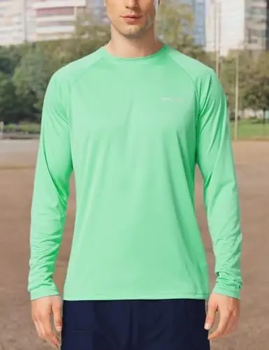baleaf Erkaklar Quyoshdan Himoya Ko'ylaklari UV SPF UPF 50+ Uzun Qisma Rash Guard Baliq Ovi Yugurish Tez Quriydigan Yengil - 6