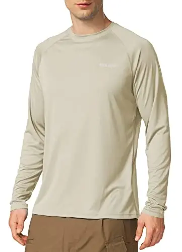 baleaf Erkaklar quyoshdan himoya qilish ko'ylaklari UV SPF UPF 50+ uzun yengli rash guard baliq ovlash yugurish tez quriydigan yengil - MODAZONE