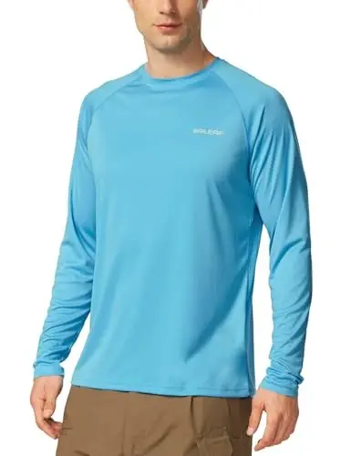 baleaf Erkaklar quyoshdan himoya qiluvchi ko'ylaklar UV SPF UPF 50+ uzun yengli rash guard baliq ovlash yugurish tez quriydigan engil - BALEAF