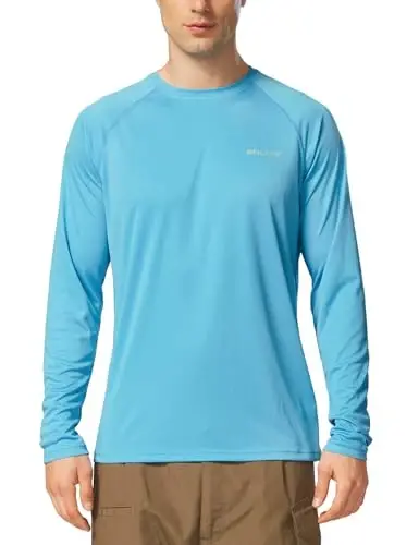 baleaf Erkaklar quyoshdan himoya qiluvchi ko'ylaklar UV SPF UPF 50+ uzun yengli rash guard baliq ovlash yugurish tez quriydigan engil - 6