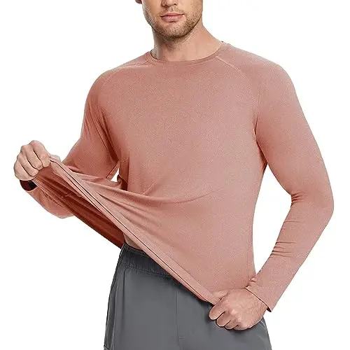 baleaf Erkaklar uchun quyoshdan himoya qiluvchi futbolkalar UV SPF UPF 50+ uzun yengli Rash Guard baliq ovlash yugurish tez quriydigan yengil 