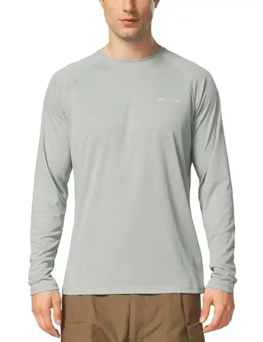 baleaf Erkaklar uchun quyoshdan himoya qiluvchi ko'ylaklar UV SPF UPF 50+ uzun yengli Rash Guard baliq ovlash yugurish tez quriydigan engil - 12