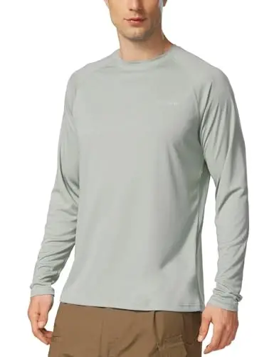 baleaf Erkaklar uchun quyoshdan himoya qiluvchi ko'ylaklar UV SPF UPF 50+ uzun yengli Rash Guard baliq ovlash yugurish tez quriydigan engil - 1