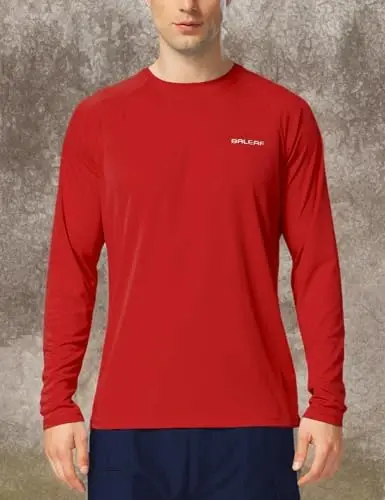 baleaf Erkaklar uchun quyoshdan himoya qiluvchi ko'ylaklar UV SPF UPF 50+ uzun yengli rash guard baliq ovlash yugurish tez quriydigan yengil - 6