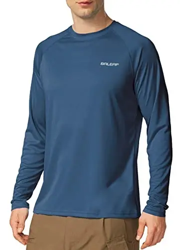baleaf Men's Sun Protection Shirts UV SPF UPF 50+ Long Sleeve Rash Guard Fishing Running Quick Dry Lightweight - 3