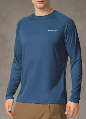 baleaf Men's Sun Protection Shirts UV SPF UPF 50+ Long Sleeve Rash Guard Fishing Running Quick Dry Lightweight - 6