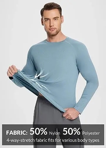 baleaf Men's Sun Protection Shirts UV SPF UPF 50+ Long Sleeve Rash Guard Fishing Running Quick Dry Lightweight - 4