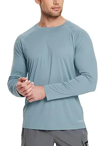 baleaf Men's Sun Protection Shirts UV SPF UPF 50+ Long Sleeve Rash Guard Fishing Running Quick Dry Lightweight - 6