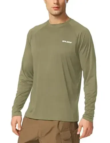 baleaf Men's Sun Protection Shirts UV SPF UPF 50+ Long Sleeve Rash Guard Fishing Running Quick Dry Lightweight 