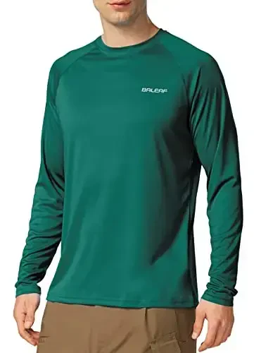 baleaf Men's Sun Protection Shirts UV SPF UPF 50+ Long Sleeve Rash Guard Fishing Running Quick Dry Lightweight 