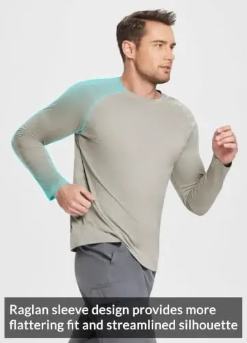 baleaf Erkek UPF 50+ Güneş Korumalı Uzun Kollu Rash Guard Tişört, Balıkçılık, Yüzme ve Sörf için Hızlı Kuruyan 4 Yönlü Esnek Kumaş - 3