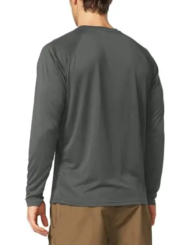 baleaf Men's Sun Protection Shirts UV SPF UPF 50+ Long Sleeve Rash Guard Fishing Running Quick Dry Lightweight - BALEAF (1)