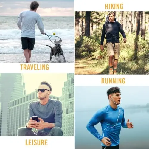 baleaf Men's Sun Protection Shirts UV SPF UPF 50+ Long Sleeve Rash Guard Fishing Running Quick Dry Lightweight - 5