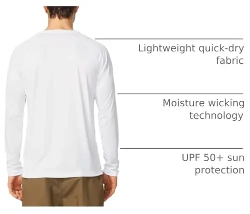 baleaf Men's Sun Protection Shirts UV SPF UPF 50+ Long Sleeve Rash Guard Fishing Running Quick Dry Lightweight - 4