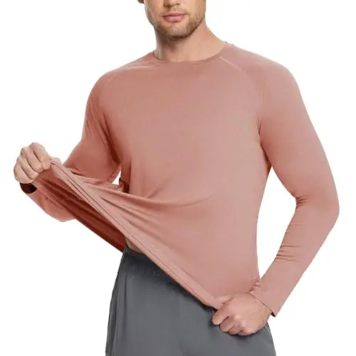 baleaf Men's Sun Protection Shirts UV SPF UPF 50+ Long Sleeve Rash Guard Fishing Running Quick Dry Lightweight 
