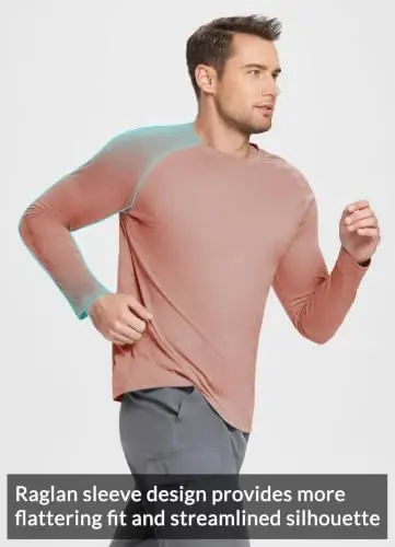 baleaf Men's Sun Protection Shirts UV SPF UPF 50+ Long Sleeve Rash Guard Fishing Running Quick Dry Lightweight - 3