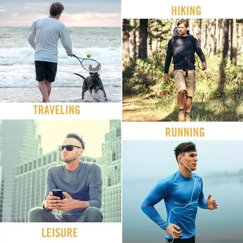 baleaf Men's Sun Protection Shirts UV SPF UPF 50+ Long Sleeve Rash Guard Fishing Running Quick Dry Lightweight - 5