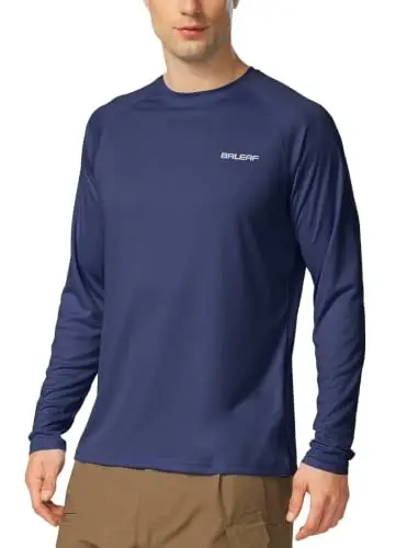 baleaf Men's Sun Protection Shirts UV SPF UPF 50+ Long Sleeve Rash Guard Fishing Running Quick Dry Lightweight 
