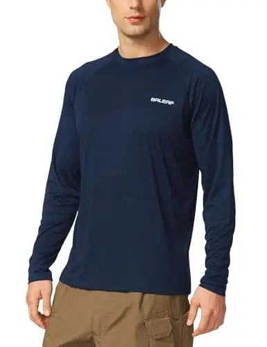baleaf Men's Sun Protection Shirts UV SPF UPF 50+ Long Sleeve Rash Guard Fishing Running Quick Dry Lightweight - 7