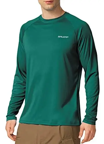 baleaf Men's Sun Protection Shirts UV SPF UPF 50+ Long Sleeve Rash Guard Fishing Running Quick Dry Lightweight - 1