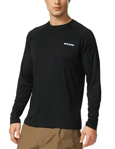 baleaf Men's Sun Protection Shirts UV SPF UPF 50+ Long Sleeve Rash Guard Fishing Running Quick Dry Lightweight - 1