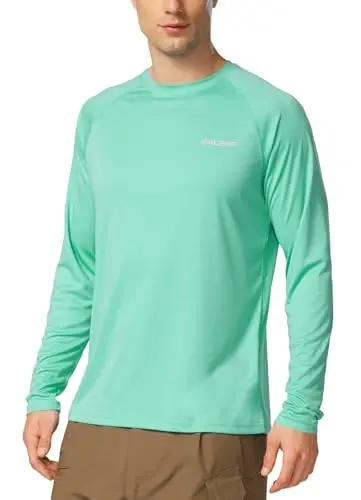 baleaf Men's Sun Protection Shirts UV SPF UPF 50+ Long Sleeve Rash Guard Fishing Running Quick Dry Lightweight 