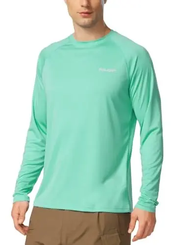 baleaf Men's Sun Protection Shirts UV SPF UPF 50+ Long Sleeve Rash Guard Fishing Running Quick Dry Lightweight 