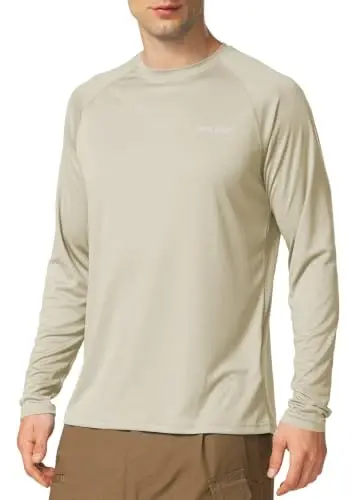 baleaf Men's Sun Protection Shirts UV SPF UPF 50+ Long Sleeve Rash Guard Fishing Running Quick Dry Lightweight 