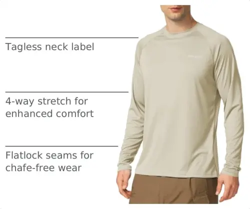 baleaf Men's Sun Protection Shirts UV SPF UPF 50+ Long Sleeve Rash Guard Fishing Running Quick Dry Lightweight - 4
