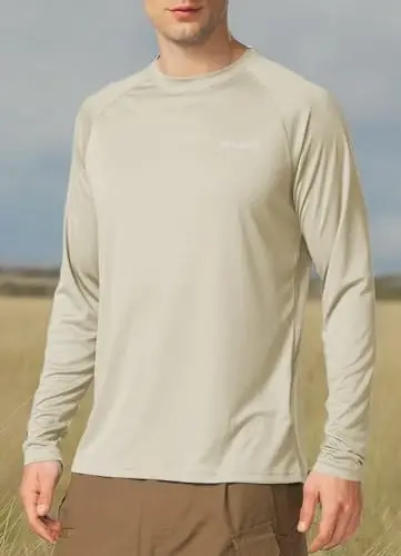 baleaf Men's Sun Protection Shirts UV SPF UPF 50+ Long Sleeve Rash Guard Fishing Running Quick Dry Lightweight - 6