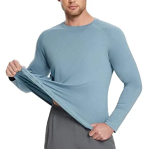 baleaf Men's Sun Protection Shirts UV SPF UPF 50+ Long Sleeve Rash Guard Fishing Running Quick Dry Lightweight 