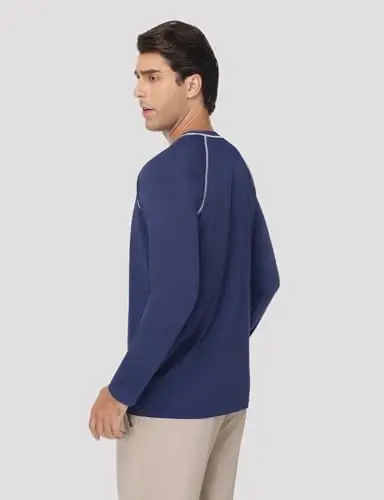 baleaf Mens UPF 50+ Quyoshdan himoya qiluvchi uzun yengli futbolka, baliq ovlash, suzish va serfing uchun tez quriydigan, 4 tomonga cho'ziluvchan rashguard - 3