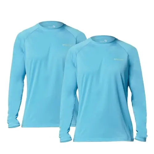 baleaf Mens UPF 50+ Quyoshdan himoyalovchi uzun yengli ko'ylak, baliq ovlash, suzish va serfing uchun tez quriydigan 4 tomonlama cho'ziluvchan rashguard 