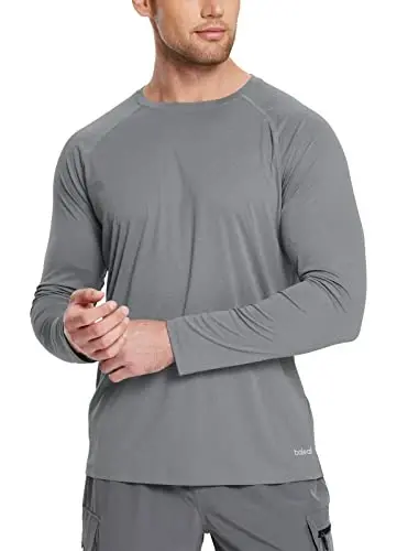 baleaf Mens UPF 50+ Sun Protection Shirts Long Sleeve Rash Guard, Quick Dry 4-Way Stretch for Fishing Swimming Surfing - 3