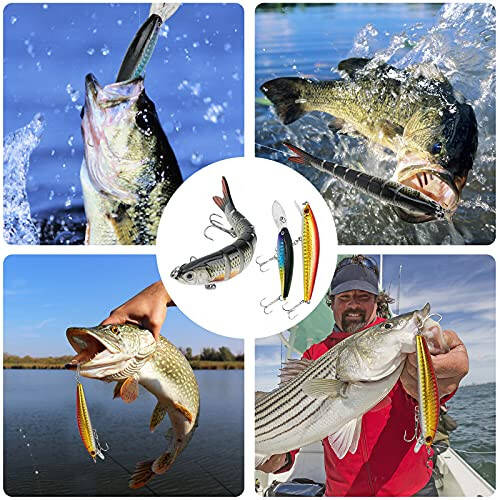 Balık Avı Yem Kutusu, Bass Balıkçılık Seti, Hareketli Yem, Crankbaits, Spinnerbaits, Yumuşak Plastik Solucanlar, Yüzey Yemleri, Kancalar, Tuzlu Su ve Tatlı Su Balıkçılık Ekipmanları (Bass, Alabalık, Somon için) - 6